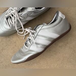 Adidas Grand Court Lo Metallic Silver and White Sneakers
